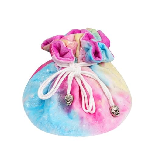 Large Velvet Dice Bag with Cartoon Octopus Pattern - Perfect for D&D Games (100+ Dice Capacity)