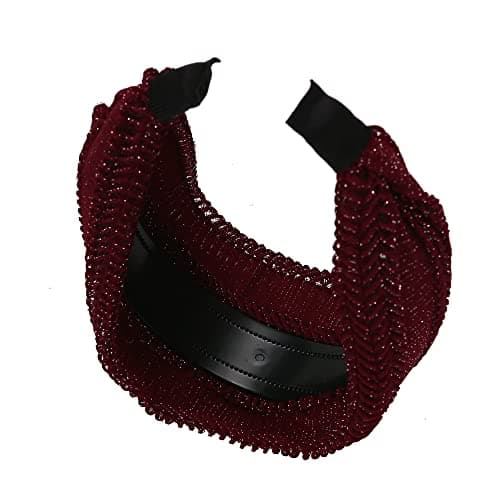 LONELY 5 Pack Mix Color Glitter Headbands for Women Velvet Hair Band with Teeth