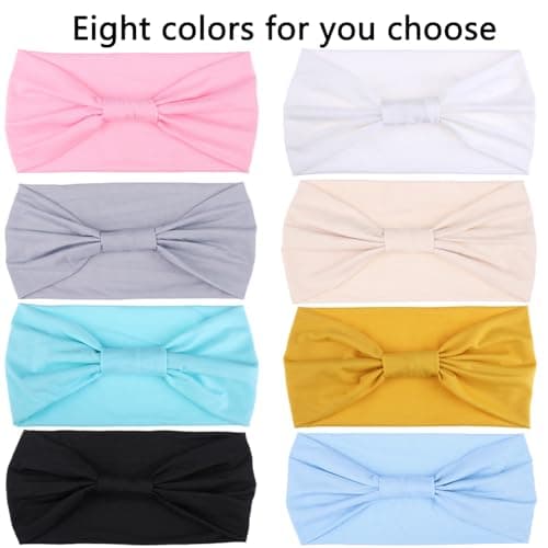 XTREND 4 Packs Wide Elastic Knotted Headbands Bohemian Style+='