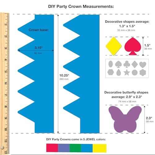 264pcs US-Made JEWEL Colored Card Stock DIY Party Crown Kit