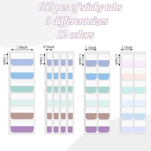Joyberg 660P Reusable Colorful Tabs for Notebooks and Binders