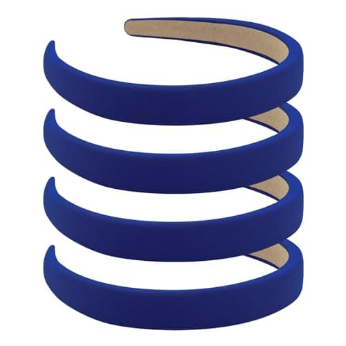 Wecoe Light Blue & Black 4 Pack Padded Headbands for Women & Girls