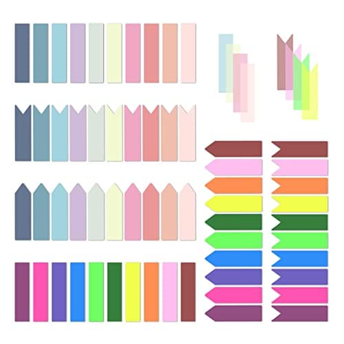 Temiary 1200 Piece Translucent Sticky Index Tabs for Books, Notebooks, and More