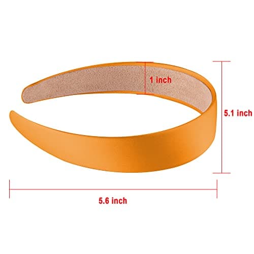 Satin Headbands Set, 12 Pieces, 1 Inch Wide, Colorful, Non-slip for Women and Girls