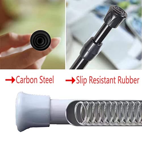 Tension Rods Shower 12 in to 20 Small Adjustable Curtain Rods for Kitchen, Closet, Cabinet