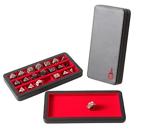 Forged Dice Co. Large Divided Case with Tray - 21 Felt-Lined Chambers, Magnetic Lid - Purple