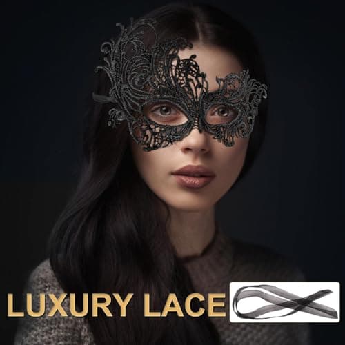 Aqearl Venetian Masquerade Mask for Couples Halloween Party Costume