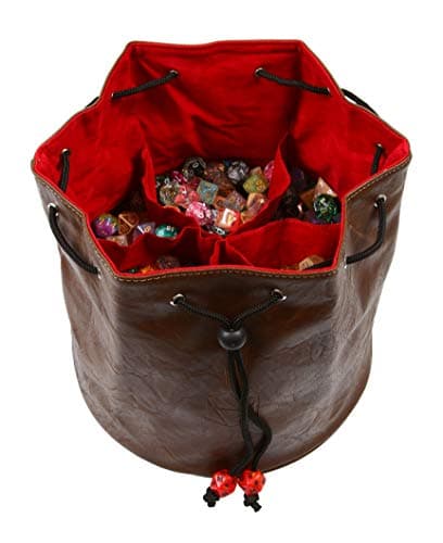 Forged Dice Co. Pouch of The Endless Hoard - 7 Pockets, Holds Over 1,000 Dice - Brown/Green