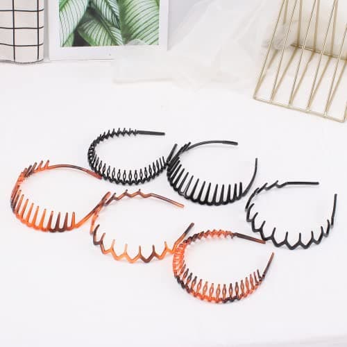 Zig Zag Shark Tooth 6 Pack Hair Comb Headbands for Women