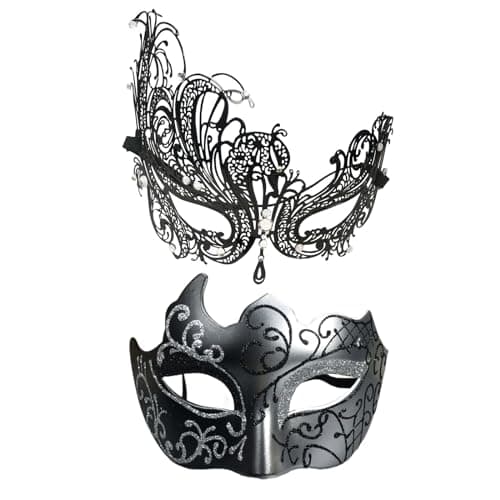 Masquerade Mask Set for Couple Mardi Gras & Halloween