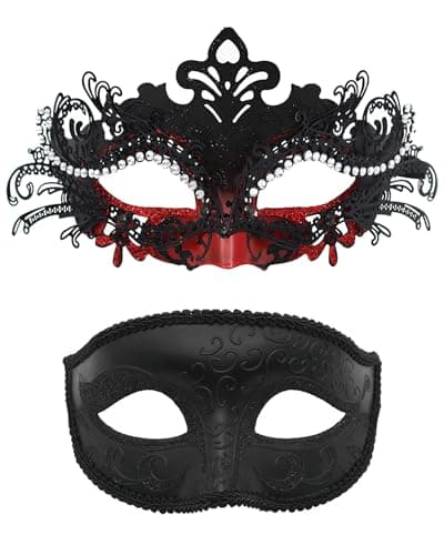 Pretishows Couple Venetian Masquerade Mask Set