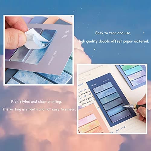 Pastel Multicolor 960 Sheets Landscape Sticky Tabs for Book Organization