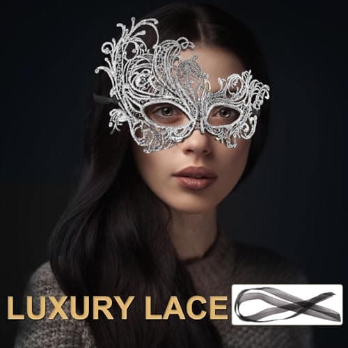 Aqearl Couple Venetian Mask for Halloween Party Prom Ball Costume