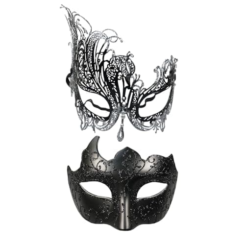 Masquerade Mask Set for Couple Mardi Gras & Halloween