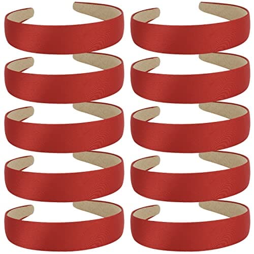 Wecoe 10 Pack Satin Headbands for Women and Girls