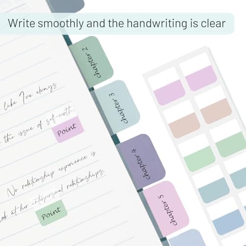 Colorful Writable & Reusable Tabs, 240pcs, 12 Colors (1.4inch)