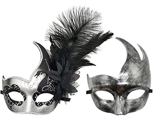 Coolwife Feather Masquerade Mask for Halloween and Cosplay