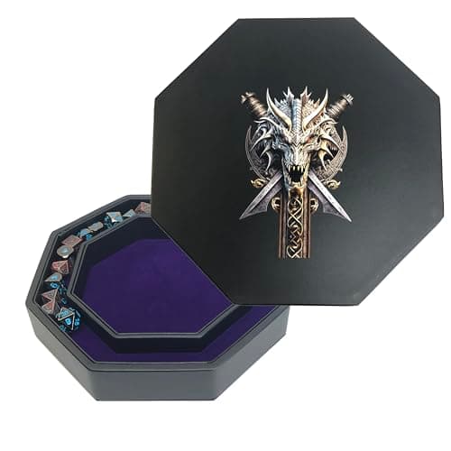 Dragon Seal Royal Purple Felt RPG Dice Tray with Storage Lid