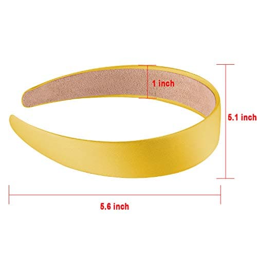 SIQUK 18 Pieces Colorful 1 Inch Wide Non-slip Satin Headbands for Women and Girls