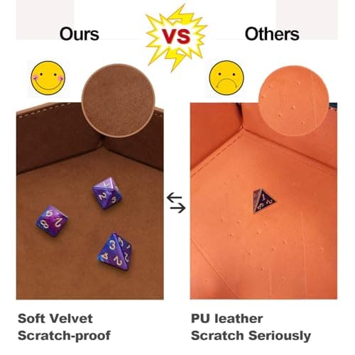 K.T. Fancy 8-Piece Folding D&D Dice Tray withPU Leather & Velvet Storage Box