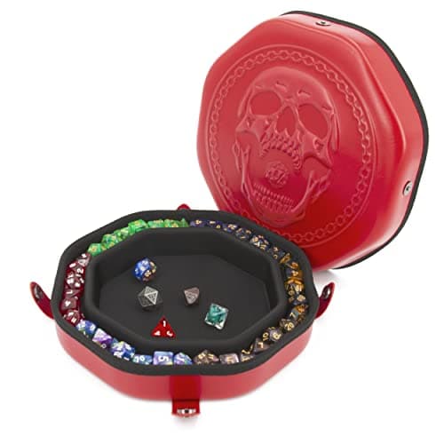 CASEMATIX Dice Tray and Storage Case for 115+ RPG Dice - Magnetic Snaps, Embossed Design, Non-Scratch Interior