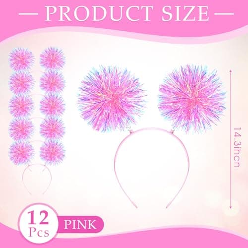 Fluffy Foil Pom Pom Headbands for Party