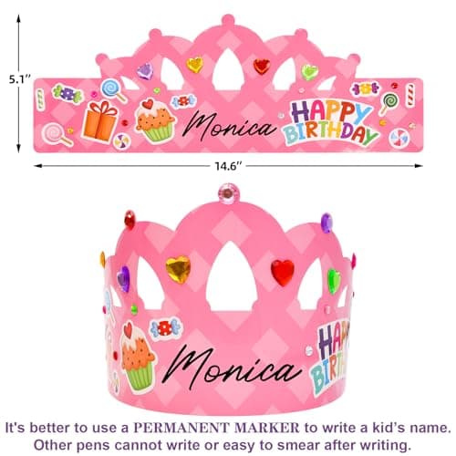 27 Pack Kids' DIY Paper Birthday Crowns for Classroom VBS