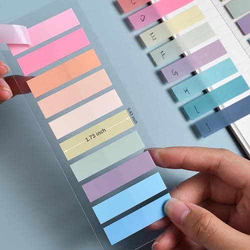 Lysas 1200pcs Morandi Sticky Note Tabs, Colored Translucent Writable Book Flags Tabs