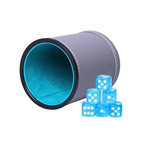 Quiet-Shaking Dice Cup Set for Yahtzee, Farkle, Liars, PU Leather & Felt-Lined