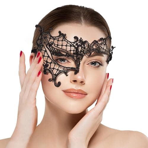 Cosmer Masquerade Mask Lace Mask for Venetian Party Costume Halloween Carnival