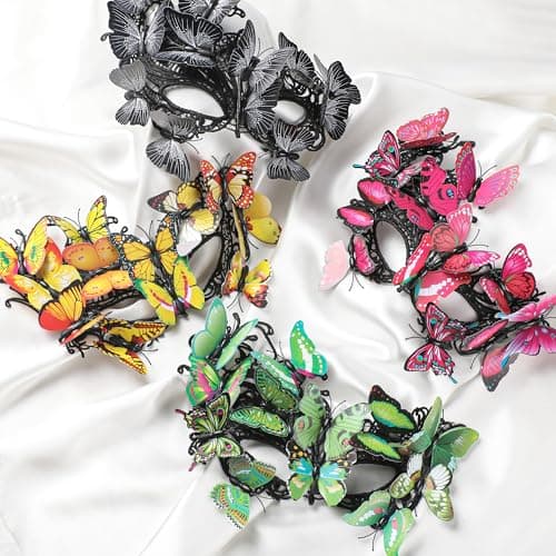 Zinniday Vintage Butterfly Masquerade Mask for Women Cosplay Prom
