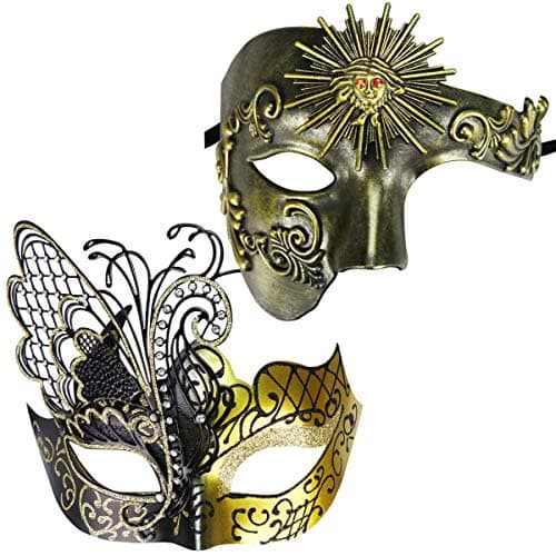 Couples Masquerade Mask Set for Holidays & Parties