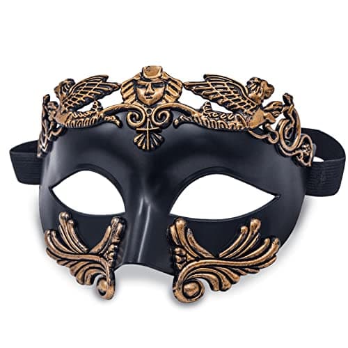 MYSEUNI Roman Greek Mask for Men - Venetian Half Face Mask