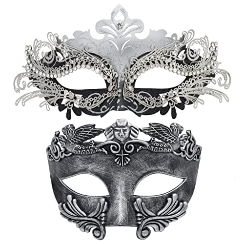 Coddsmz Couple Roman Metal Mask for Halloween Costaumes