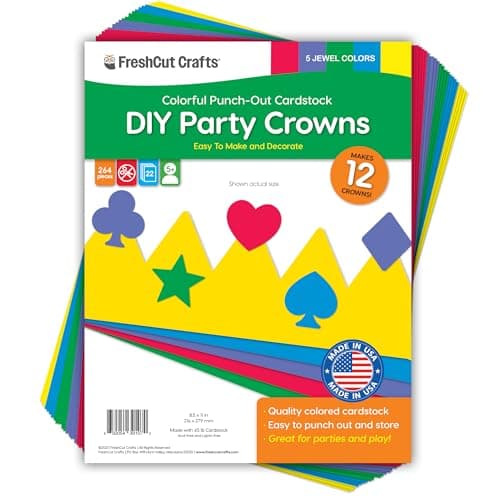 264pcs US-Made JEWEL Colored Card Stock DIY Party Crown Kit