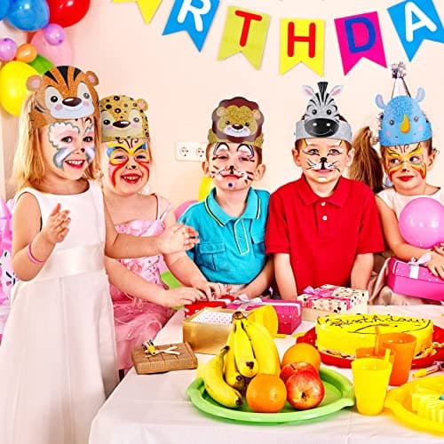 Jungle Safari Animal Party Hats & Headbands for Kids & Girls