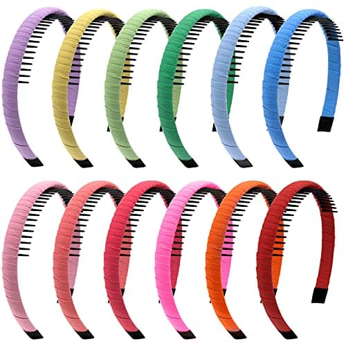 Duufin Teeth Comb Headbands for Girls and Women, 12 Colors