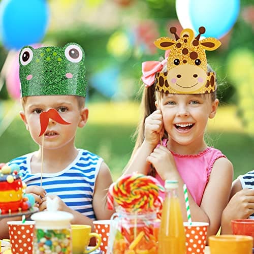 Jungle Safari Animal Party Hats & Headbands for Kids & Girls
