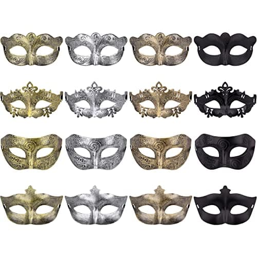 FEQO 16 Pieces Vintage Venetian & Antique Masquerade Masks