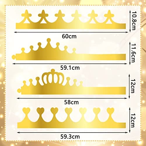 Gold Crown Paper Party Favors for Boys, Girls, and Adults