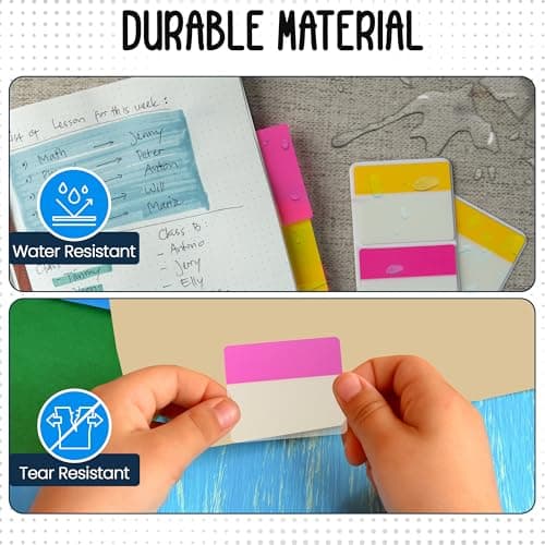 Essex Wares 320-Piece 2-Inch Sticky Index Tabs 8 Colors Water-Resistant File Notebook Tabs