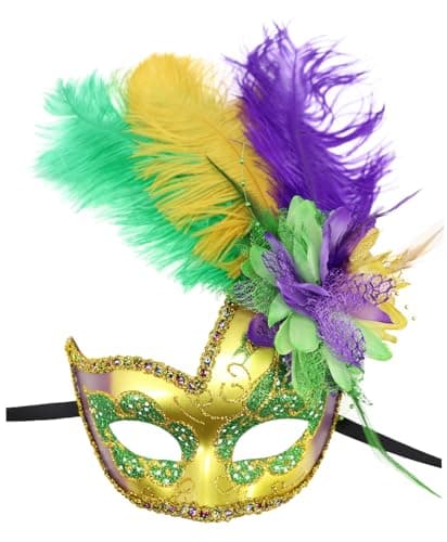 Coolwife Feather Masquerade Mask for Halloween and Cosplay