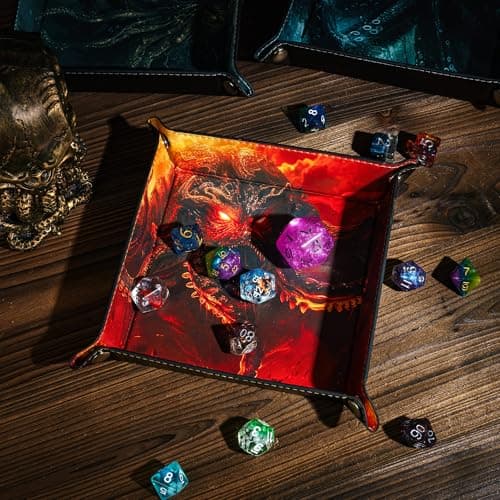 PU Leather Portable Dice Rolling Mat for RPG Games and Jewelry Valet
