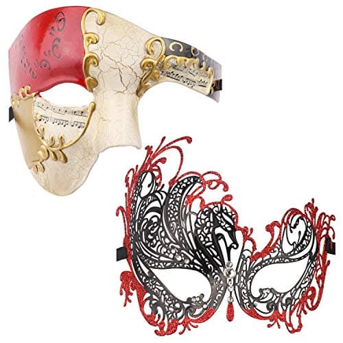 Couples Masquerade Mask Set for Holidays & Parties