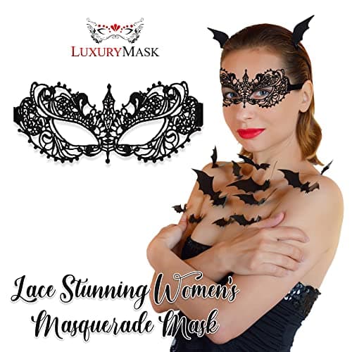 Luxurious Lace Masquerade Mask for Women - Venetian Party, Prom, Mardi Gras, Halloween