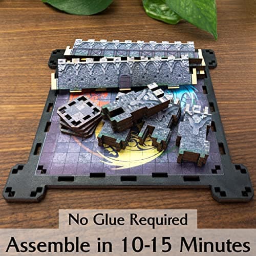 Castle Dice Rolling Tray | Square Wooden DND Dice Tray - USA | Dungeons and Dragons