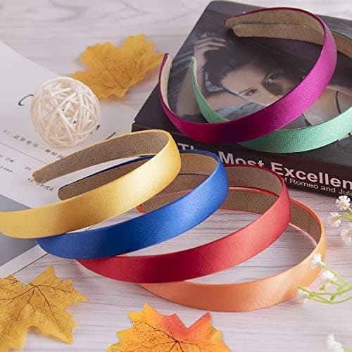 Duufin 22-Piece Satin Headband Set for Women & Girls, 22 Colors
