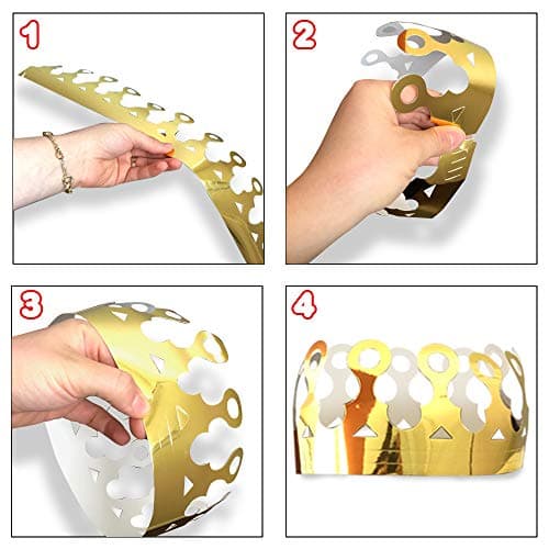 ArtCreativity Gold Crown Foil Party Hats 24 Pack Golden Birthday Hats