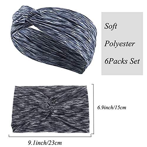 6 Pack Women's Workout Headbands for Fitness & Sports