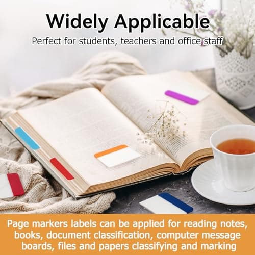 10 Colors 60 Sets 2 Inch Reusable Page Markers for Notebooks Binders File Folders